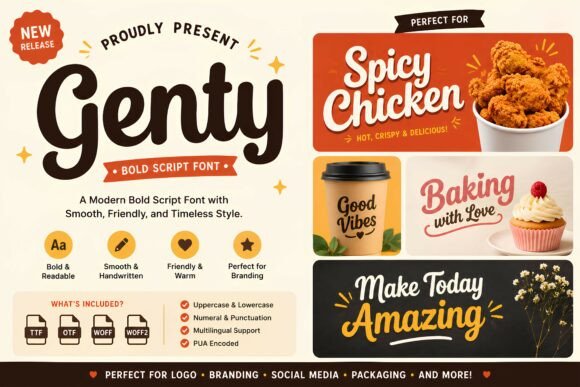 Genty Font: Elevating Web Design with Bold Script