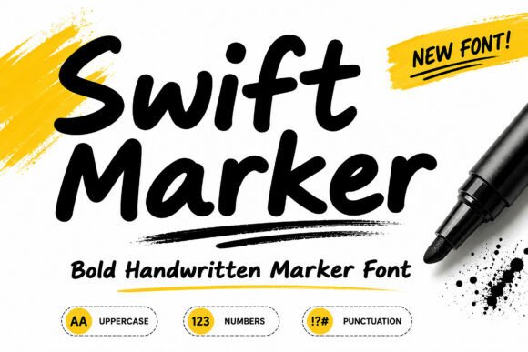 Swift Marker Font: Bold Handwritten Style for Editorial Layouts