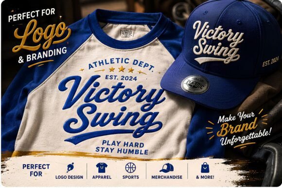Victory Swing Font: Bold Vintage Script for Editorial Design
