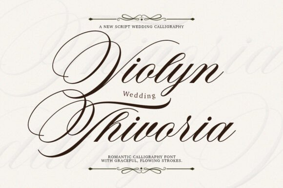 Violyn Wedding Thivoria: A Refined Script Font for Editorial Design